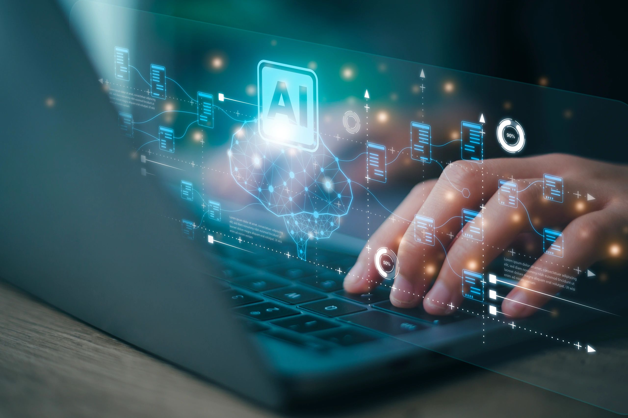 AI digital transformation abstract